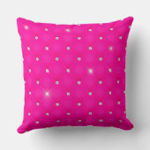 Elegant Glam Glittering Tufted Diamond Hot Pink クッション (裏面)