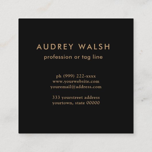 Elegant Glam Liquid Marble Blue Purple Gold Square スクエア名刺 (裏面)