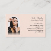 Elegant Glam Luxe Makeup Beauty Artist Black Pink 名刺 (裏面)