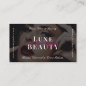 Elegant Glam Luxe Makeup Beauty Artist Black Pink 名刺 (正面)