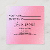 Elegant Glam pink Holographic Referral Card 紹介カード (裏面)