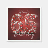 Elegant Glam Ruby Red Gemstones 65th Birthday スタンダードカクテルナプキン (正面)