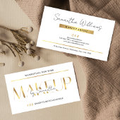 Elegant Glam White & Gold Effect Makeup Artist 名刺