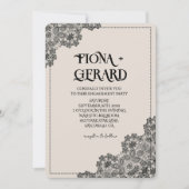 Elegant Glamor Lace Engagement Party Invitation 招待状 (正面)