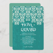 Elegant Glamor Lace Engagement Party Invitation 招待状 (正面/裏面)