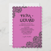 Elegant Glamor Lace Engagement Party Invitation 招待状 (正面)