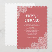Elegant Glamor Lace Engagement Party Invitation 招待状 (正面/裏面)