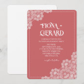 Elegant Glamor Lace Engagement Party Invitation 招待状 (正面/裏面)