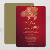 Elegant Glamor Lace Engagement Party Invitation 招待状 (正面/裏面)