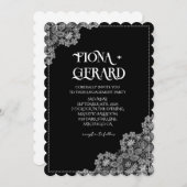 Elegant Glamor Lace Engagement Party Invitation 招待状 (正面/裏面)