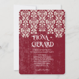 Elegant Glamor Lace Engagement Party Invitation 招待状