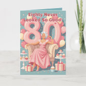 Elegant Glamorous Woman's 80th Birthday Greeting カード (正面)