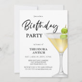 Elegant Glass Birthday Party Invitation 招待状 (正面)