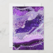 Elegant Glitter Agate Purple & Silver Wedding 招待状 (裏面)
