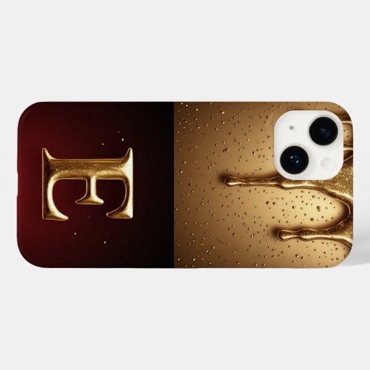 💎 Elegant Glitter E Monogram Dripping Luxe Case-Mate iPhoneケース (裏面 (横))