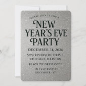 Elegant Glitter New Year’s Eve 招待状 (正面)