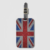 Elegant glitter Patriotic U.K. flag ラゲッジタグ (正面縦)