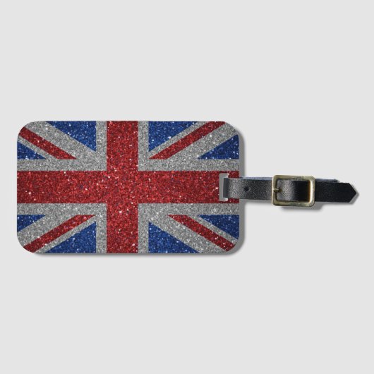 Elegant glitter Patriotic U.K. flag ラゲッジタグ (正面横)