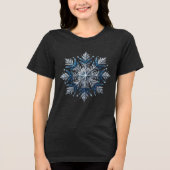Elegant Glitter Snowflake Christmas  トライブレンドＴシャツ (正面)