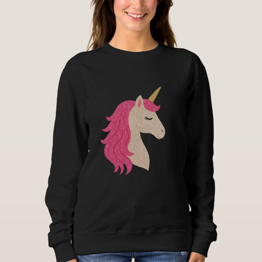 Elegant Glitter Unicorn with Sparkle Style スウェットシャツ (正面)