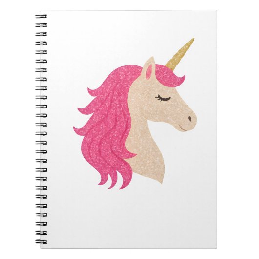 Elegant Glitter Unicorn with Sparkle Style ノートブック (正面)