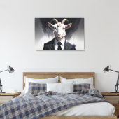 Elegant goat gentleman in formal portrait scene キャンバスプリント (インサイチュ (寝室))