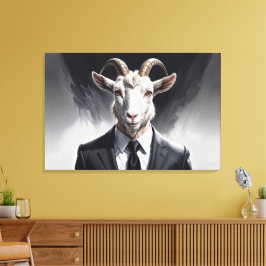 Elegant goat gentleman in formal portrait scene キャンバスプリント