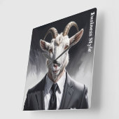 Elegant goat gentleman in formal portrait scene スクエア壁時計 (傾斜)