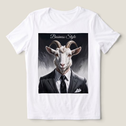 Elegant goat gentleman in formal portrait scene トライブレンドTシャツ (デザイン正面)