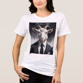 Elegant goat gentleman in formal portrait scene トライブレンドTシャツ (正面)