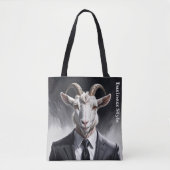 Elegant goat gentleman in formal portrait scene トートバッグ (正面)