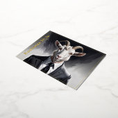 Elegant goat gentleman in formal portrait scene 箔シーズンポストカード (回転した状態)