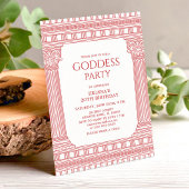 Elegant Goddess Party invite in pink 招待状