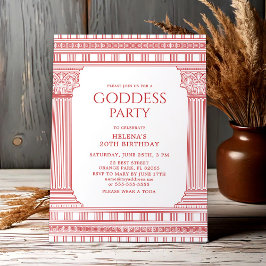 Elegant Goddess Party invite in pink 招待状