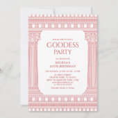 Elegant Goddess Party invite in pink 招待状 (正面)
