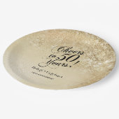 Elegant Gold 50th Anniversary ペーパープレート (アングル)
