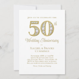 Elegant Gold 50th Wedding Anniversary Invitation シーズンカード