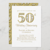 Elegant Gold 50th Wedding Anniversary Invitation シーズンカード (正面/裏面)