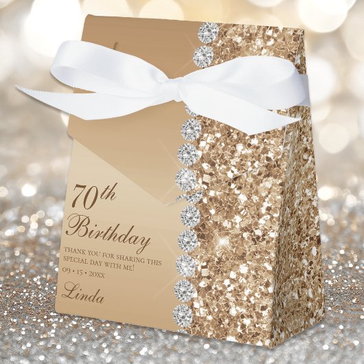 Elegant Gold 70th Birthday フェイバーボックス
