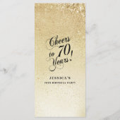 Elegant Gold 70th Birthday メニュー (裏面)