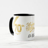 Elegant Gold 70th Birthday (Personalise) Dad マグカップ (正面左)