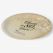 Elegant Gold 80th Birthday ペーパープレート (アングル)