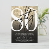 Elegant Gold 80th Birthday 招待状 (スタンド正面)