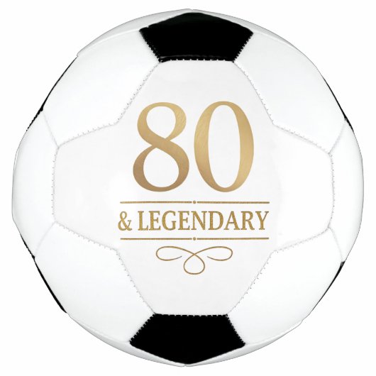 Elegant Gold 80th & Legendary Birthday サッカーボール (正面)