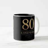 Elegant Gold 80th & Legendary Birthday ツートーンマグカップ (正面右)