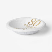 Elegant Gold 80th & Legendary Birthday ペーパーボウル (傾斜あり)