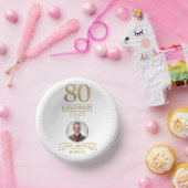 Elegant Gold 80th & Legendary Birthday ペーパーボウル (パーティー)