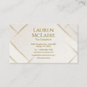 Elegant Gold Accent Monogram Business Card 名刺 (裏面)