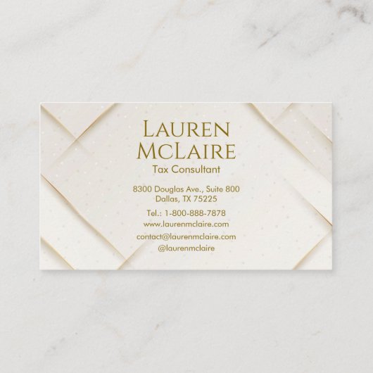 Elegant Gold Accent Monogram Business Card 名刺 (裏面)