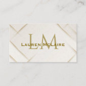 Elegant Gold Accent Monogram Business Card 名刺 (正面)